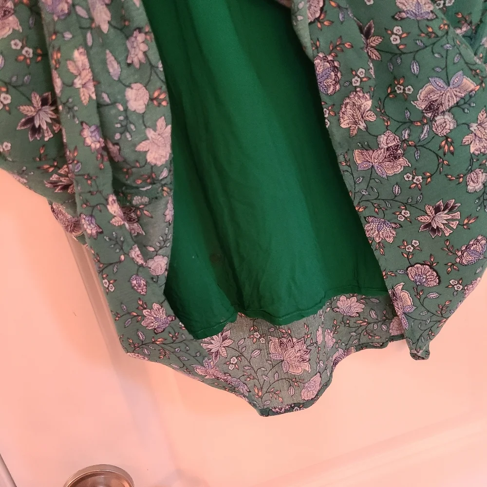 J. Jill Boho Mixed Print Long Sleeve Peasant Dress with Pockets Small - Picture 5 of 11